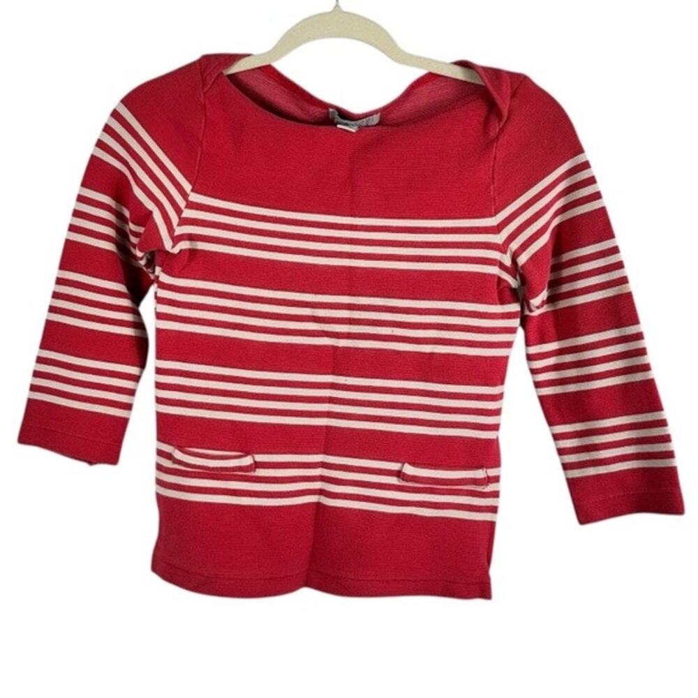 Forever 21 Dark Pink White Striped Top XS